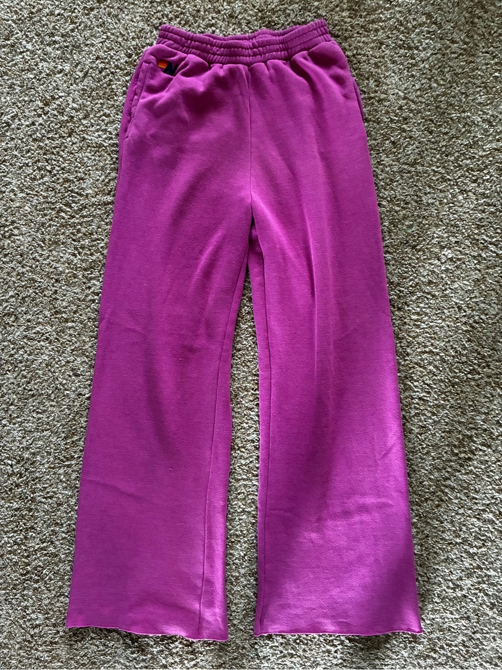 Unisex Aviator Nation Magenta Wide Leg Sweatpants Size Large - Picture 4 of 10